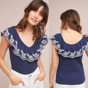 Anthro Moulinette Soeurs Julietta Embroidered Top